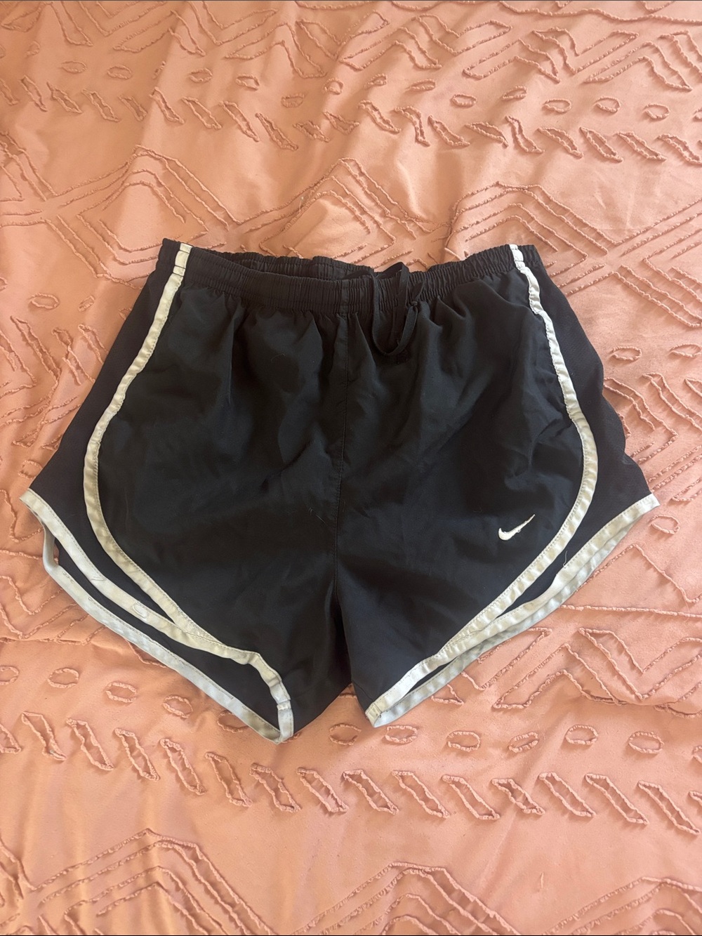 Nike Black Women's Athletic Running Shorts with Silver Trim